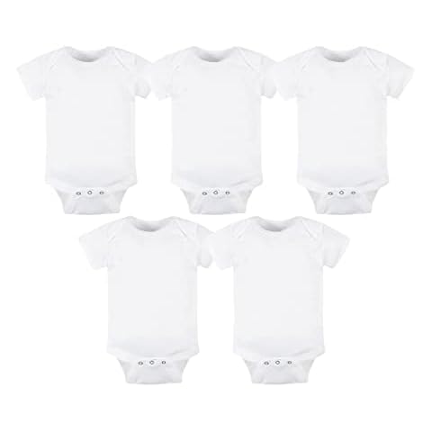 Studio 3 Baby Boys & Girls Unisex 5 Pack Creepers (6-9M, Short Sleeve White) Cover