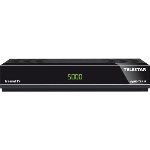 TELESTAR digiHD TT 7 IR – DVB-T2 & DVB-C Combo-Receiver (Kabelreceiver und DVB-T2 Receiver in einem, Aufnahmefunktion, Mediaplayer) – Schwarz