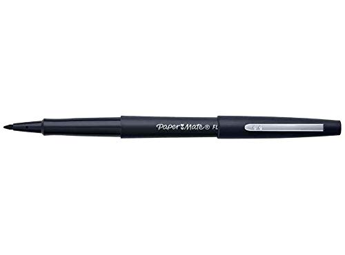 PaperMate – Lotto di 12 pennarelli Flair Original, in nylon, punta da 0,8 mm, neri