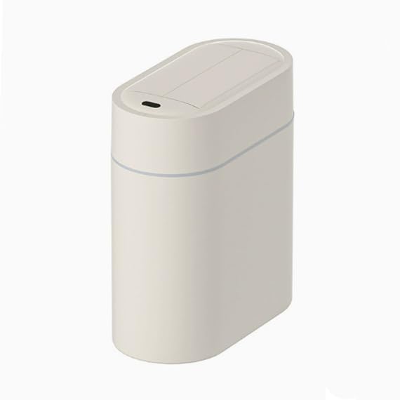 Smart Touchless Trash Can Double-Door Automatic Motion Sensor Trash Bin with Auto Bagging USB Charging Quiet Close Lid Ideal for Small Spaces, Bathroom, Bedroom, RV (White, 9L Battery)
