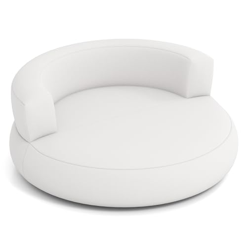 COSTWAY Sofá Hinchable XL, 160 x 164 x 61,5 cm, Sofá Cama Redonda Inflable con Funda Desmontable, Zona Espaciosa y Reposabrazos Amplios, Sillón Hinchable para Salón, Dormitorio, Oficina (Blanco)