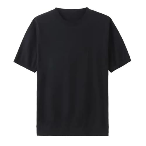 Mens Short Sleeve Pullover Sweater O Neck Knitted Solid Color Casual Pullovers3