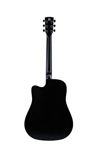 Image of Saga SF-600C-BK Dreadnought Cutaway Acoustic Guitar (Black)