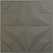 Ekena Millwork 19 5/8"W x 19 5/8"H Crystal EnduraWall Decorative 3D Wall Panel, Flat Smoke Grey (Covers 2.67 Sq. Ft.