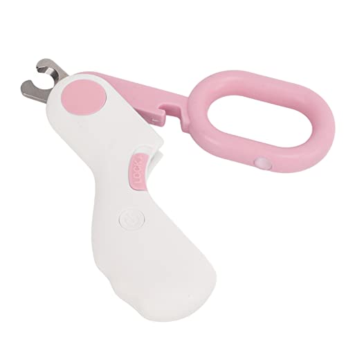 Leapiture Illuminates Nails Pet Nail Clipper Light Pet Nail Clipper Cat Claw Trimmer for Small Animal Grooming Kitten and Puppy Supplies (Pink)