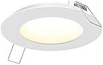 DALS 5 Inch Round Recessed Panel Light with Junction Box/Driver | CCT Color Selectable 2700K, 3000K, 3500K, 4000K, 5000K | 12W, 800 Lumens | Dimmable Pot Light | Wet Rated | ETL Certified | White