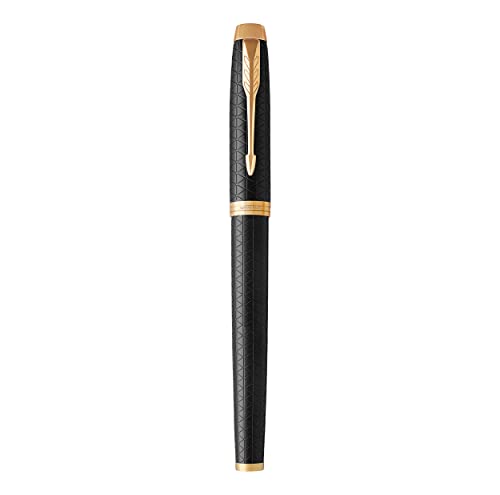Image of Parker IM Fountain Pen, Premium Black, Medium Nib with Blue Ink Refill (1931653)