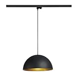 SLV FORCHINI M | 3Phasen LED Stromschienenleuchte, Schienenleuchte, Schienensystem, Leuchte für Wohnzimmer, Bar, Esszimmer, Hochvolt-Stromschiene| Schwarz/gold, Ø 40cm, inkl. 3Phasen-Adapter