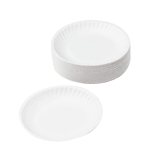 BESPORTBLE Section Plates for Boys and Girls 50pcs White Paper Plates Boys and Girls