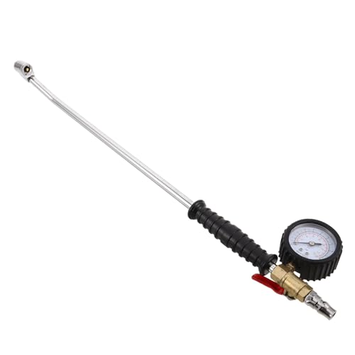 Rallonge pour gonfleur de pneus avec manomètre et embout rapide en métal