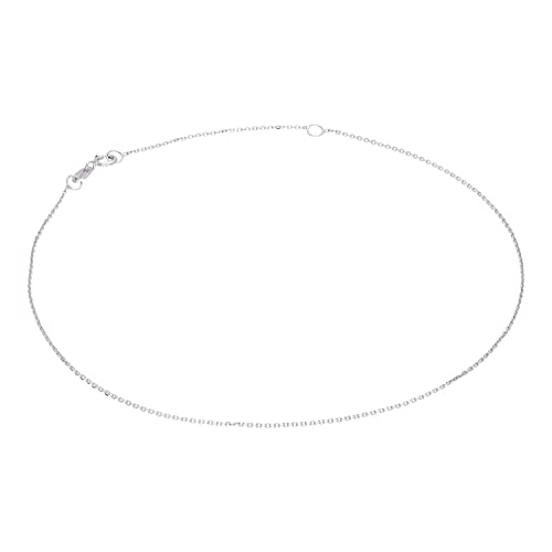jewellerybox Chaîne de cheville à facettes en or blanc 9 carats 9-10,5 pouces