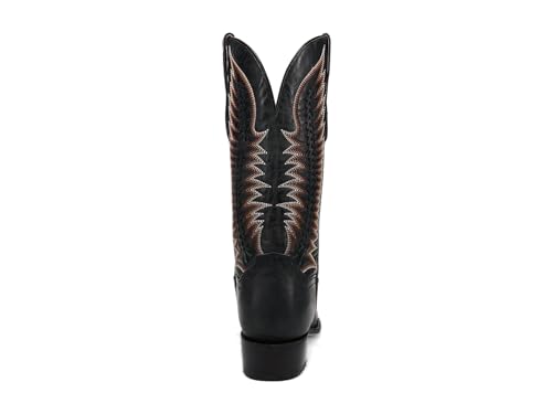 Image of Dan Post Mens Rip Embroidered Snip Toe Pull On Casual Boots Mid Calf - Black