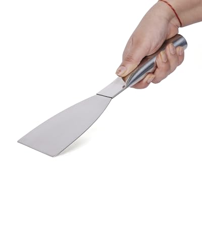 Image of KMW Stainless Steel Scraper Chopper with Sturdy Pipe Handle I Pastry Scraper Cutter Kitchen Cuisine I 4 inch Blade - Premium Stainless Steel for Efficient Kitchen Performance