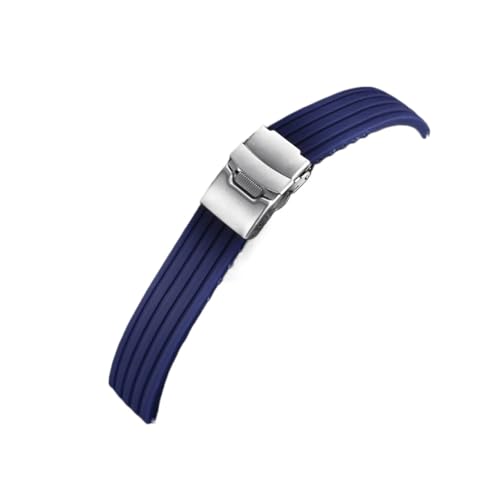 [�����ȓX] WCC00816 18mm 20mm 22mm 24mm �o���h �N�C�b�N�����[�X �E�H�b�`�o���h �V���R�� ���X�g�o���h �u���X���b�g �\�t�g���o�[ �X�}�[�g�E�H�b�` �X�g���b�v �E�H�b�`�A�N�Z�T���[(Dark Blue,20mm)