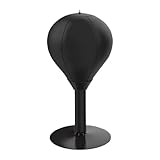 Tdoutop Punching Bag with Suction Cup for The Desk – Fun Toy, Training Ball Made of PU, Punching Bag for Female MMA Fighters and, Black