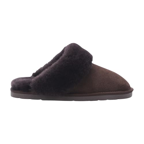 Image of TruClothing Women's Sheepskin Suede Mule Winter Slippers Indoor House Shoes - Brown 3