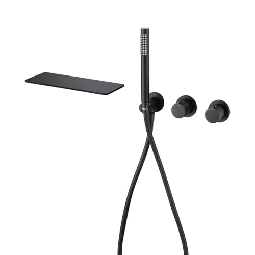 Mitigeur encastré noir pour baignoire cascade et douche moderne