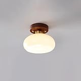 Halb bündige Deckenleuchte – fest verdrahtet, 1-flammig, Innenlampe mit Glasschirm für Schlafzimmer, Flur, Eingangsbereich – elegante Beleuchtung