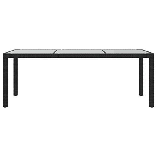 vidaXL Gartentisch Esstisch Terrassentisch Gartenmöbel Balkontisch Outdoor Tisch Außentisch Schwarz 190x90x75cm… – Bild 3