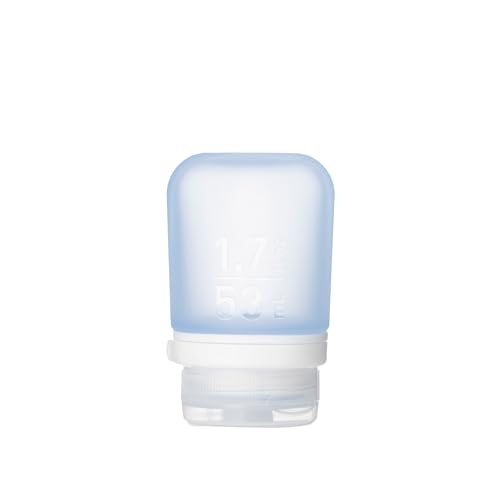 Image of humangear GoToob+ (Small) | Refillable Silicone Travel Bottle | Locking Lid | Food-Safe Material | Blue, Small (1.7 fl.oz; 53ml)