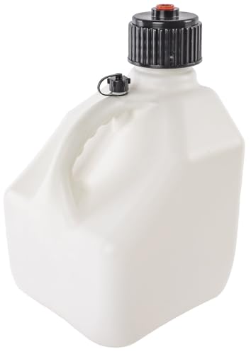 JEGS Square White Jug | 3-Gallon Capacity | Contoured Handle | Exterior Fluid Level Markings | Leak-Free Seal | Unbreakable Cap | Made In USA