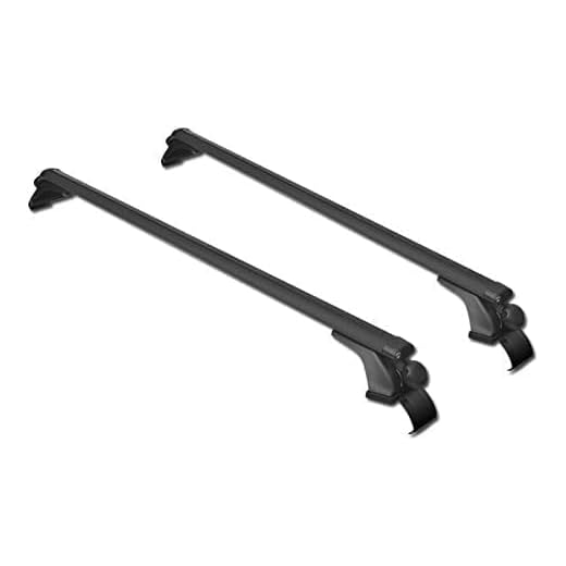 MPH Production 2Pcs 48" (120cm) Universal Fit Black Adjustable Aluminum Window Frame Roof Rack Rail Cross Bars Utility Cargo Carrier with 3 Pairs of Mounting Clamps (2 Pcs)