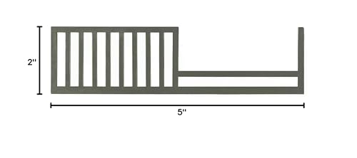 Image of Toddler Bed Safety Guard Rail for Bel Amore & Cosi Bella Convertible Cribs by Bivona - Solid Wood Rail for Convertible Crib to Toddler Bed - Safety Guard Rail for Children (Nantucket Grey - Channing)