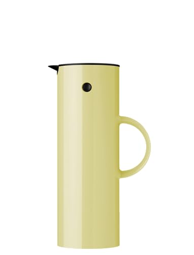 Stelton Laevis EM77 – Jarra térmica de doble pared para bebidas calientes/frías – Tetera y café con inserto de cristal, cierre magnético, tapa de rosca, diseño vintage, 1 litro