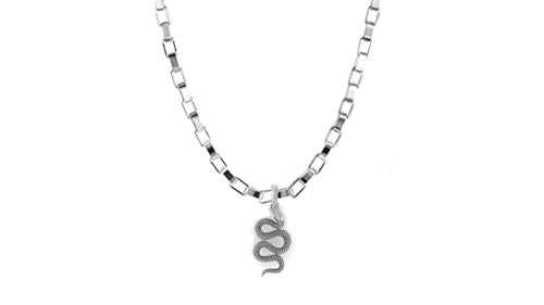 Pendentif serpent en argent sterling anti-allergique qui ne noircit pas sur la peau