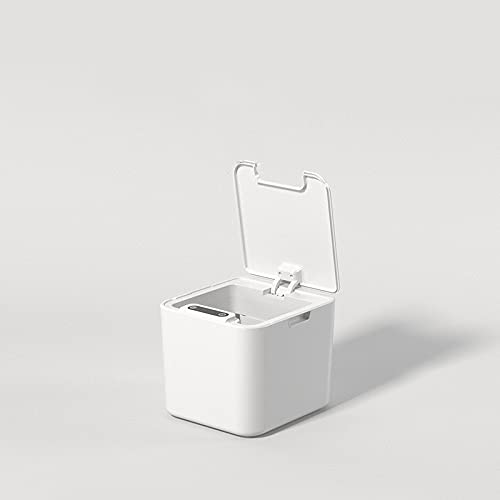 卓上ゴミ箱、インテリジェント誘導ゴミ箱、キッチンゴミ箱、フタ付きガイド付きゴミ箱、自動センサーゴミ箱はバッテリーで電力を供給します(含まれていません)検知距離、5L容量の家庭用多機能ごみ箱 (四角形)