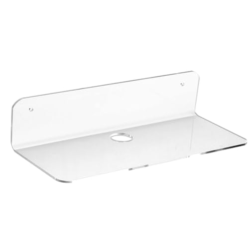 Zambuph Estante de exhibición fácil de Montar, sin Taladro, con Clips para Cables, estantes organización Almacenamiento baño acrílicos, práctico