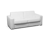 Sofá cama de 3 plazas tipo italiano 100% piel de búfalo DELECTEA II - Blanco