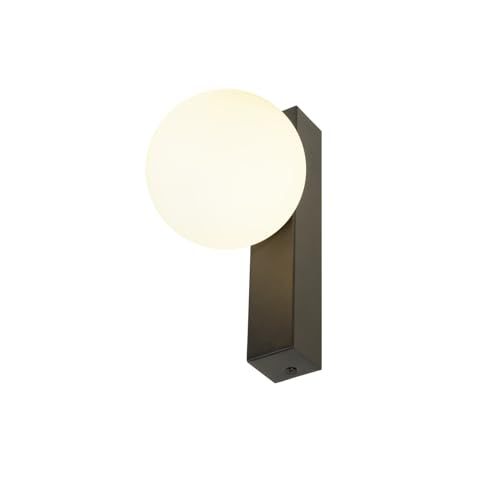 SLV Sun Stright - Lampada da parete per interni, lampada da parete in vetro, rotonda, dimmerabile, lampada da bagno, vintage, combinabile con paralume in vetro, 40 W, G9