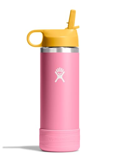 Image of Hydro Flask Kids Water Bottle for School - Stainless Steel and Insulated with Straw Cap - 18 Oz in Dahlia