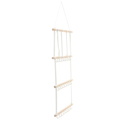 Ipetboom Organizador de Accesorios para Cabello con Cinta Resistente y Barra de Madera Colgador de Pared para Diademas Pinzas y Lazos de Niña Ahorro de y Fácil Montaje