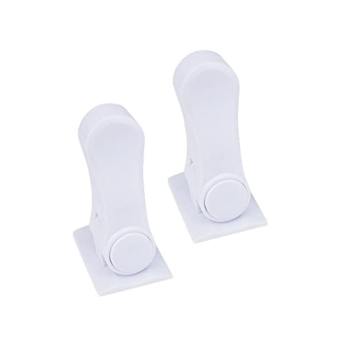 ドアロック チャイルドロック 2個セット ドアノブロック 引き出しロック ストッパー ケガ防止 ペットのいたずら防止 安心 安全 PK2-52(2つ ホワイト)