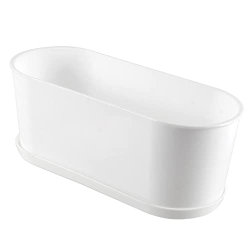 Ningwaan 10 Set 9 X 3.5 X 3.3 Inch Window Box Planter, White Rectangle Plastic Plant Planter With Saucers And Drainage Hole , Plastic Plant Pot For Windowsill Balcony Garden Home Office #TOP4