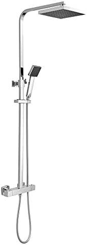 nuie JTY386 | Modern Bathroom Square Thermostatic Bar Shower with 