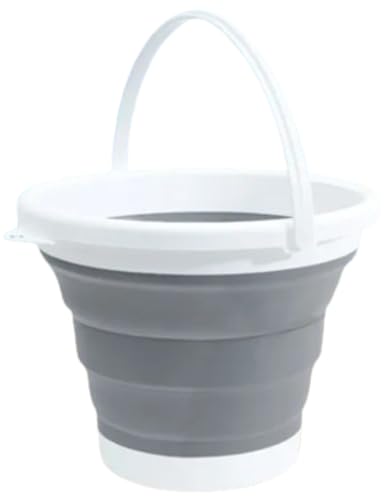 Balde Dobrável de Silicone Retrátil, Capacidade 10 litros, Diâmetro 32cm, 4 Cores (cinza)