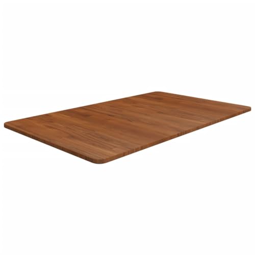 vidaXL Solid Wood Bathroom Countertop - Dark Brown Treated Oak Tabletop - Multipurpose Desk Surface - 100x60x1.5cm