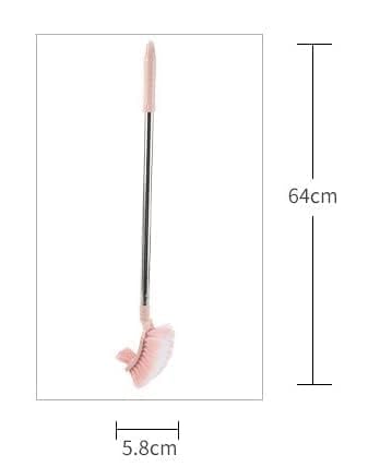 Abhaymart 2 in 1 Toilet Brush with Steel Handle | Bathroom Scrubber Cleaning Brush | Double Side Cleaning Brush | Home Cleaning Supplies (Pack of 1,Multicolor) 4