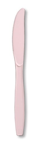 Creative Converting Touch of Color Premium 24 Count Plastic Knives, Classic Pink