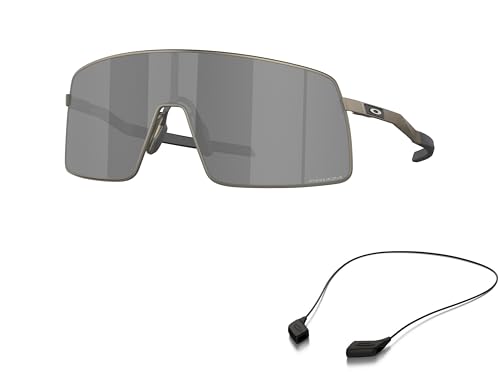 Oakley OO6013 Sunglasses Bundle: OO 6013 601301 Sutro Ti Matte Gunmetal Prizm and Small Black leash Accessory kit2