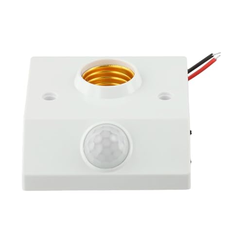 EasyByMall Portalampada E27 a induzione a infrarossi, base con sensore di movimento PIR con regolazione e distanza, accensione e spegnimento automatico per corridoio, scale, balcone