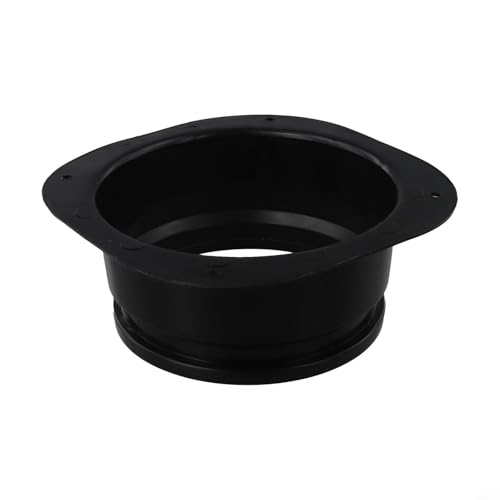 Conector de conducto de plástico PP de brida cuadrada a redonda, adaptador de tubo de ventilación, montaje en pared, ventilador extractor de ventilación para junta de transición HVAC, negro (150 mm)