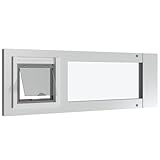Liberty Cat Door for Sash & Vinyl Frame Windows | Economical Sturdy Window Insert | White Frame | 42.5' - 44' Width Range