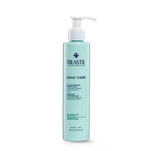 Rilastil Gel Detergente Purificante Daily Care, Detergente Viso Pelle Mista, Grassa, Sensibile e Impura, con Corallina Officinalis e Capryloyl Glycine, Confezione da 200 ml