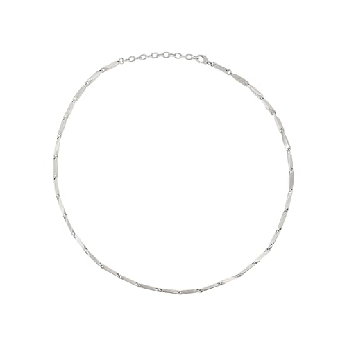 Breil, Collezione Bold, Collana da Uomo, in Acciaio Bilux, con Design Sfaccettato, Finitura Specchiata e Satinata, Chiusura a Moschettone,...