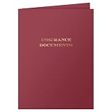 The Gallery Collection, 25 Count, Burgundy, Insurance Documents Pocket Folders, Gold Foil Stamped, for Policy Agents (9 x 12)