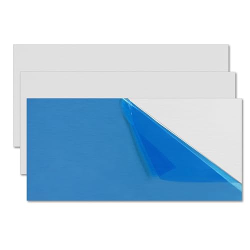 3 Pack 6061 T651 Aluminum Sheet 4 x 8, 18 Gauge (1mm) Metal Plate with Protective Film for DIY, Machining, Industrial Use